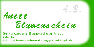 anett blumenschein business card